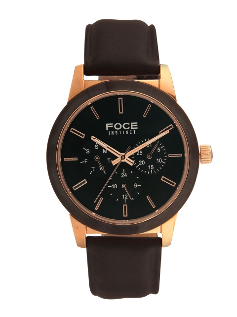 

FOCE Men Black & Gold-Toned Analogue Watch FCMW13TRL-BLACK