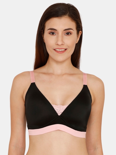 

Zivame Black Solid Non-Wired Lightly Padded T-shirt Bra ZI1508