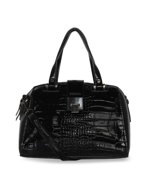 

ESBEDA Black Crocodile Skin Textured Shoulder Bag