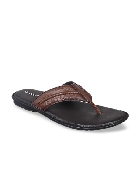 

Vardhra Men Brown Thong-Style Leather Comfort Sandals