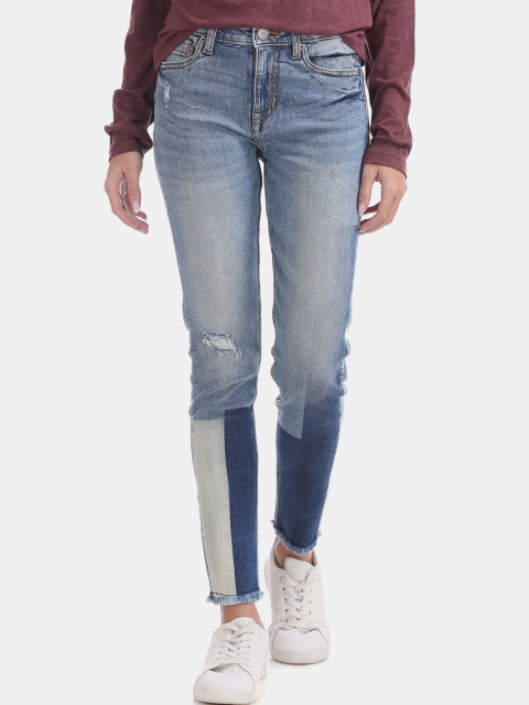 

Aeropostale Women Blue Slim Fit Mid-Rise Mildly Distressed Stretchable Jeans