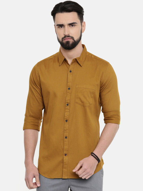 

Scarlet Creations Men Brown Smart Slim Fit Solid Casual Shirt
