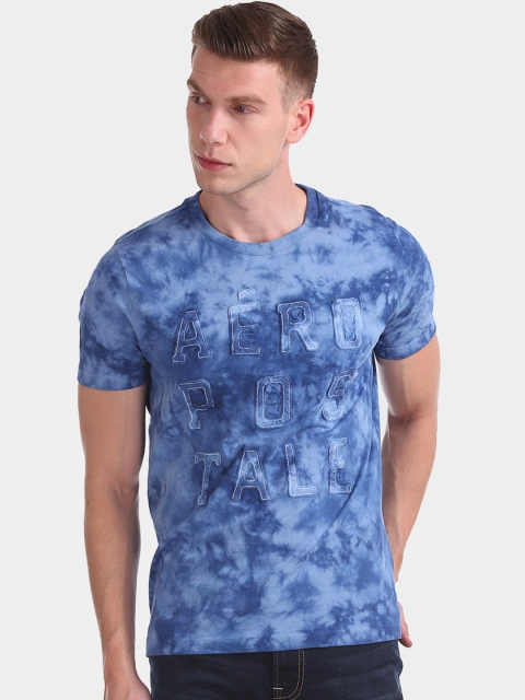 

Aeropostale Men Blue Dyed Round Neck T-shirt