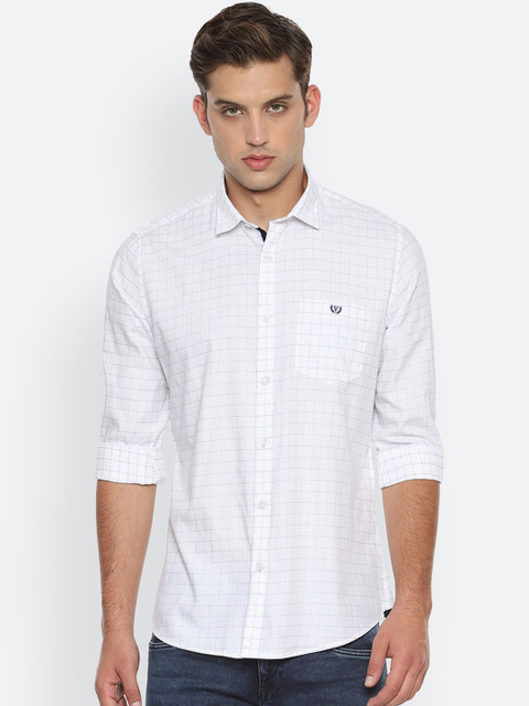 

Van Heusen Sport Men White Slim Fit Checked Casual Shirt