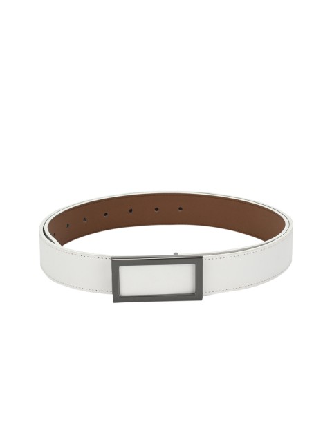 

Calvadoss Women White Solid Leather Belt