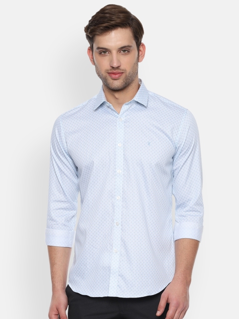 

V Dot Men Blue Slim Fit Printed Casual Shirt