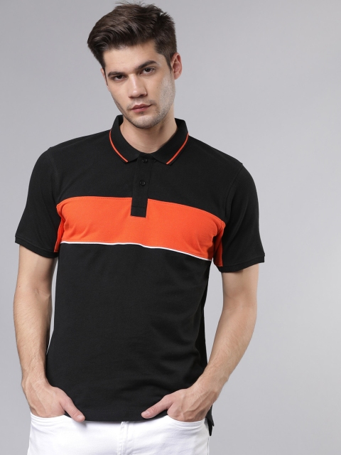 

Ecko Unltd Men Black Colourblocked Polo Collar Slim Fit T-shirt