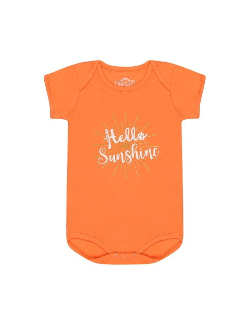 Nap Chief Kids Purple & Pink Printed Romper, Orange