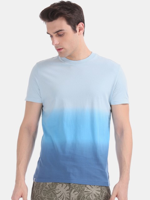 

Aeropostale Men Blue Dyed Round Neck Pure Cotton T-shirt