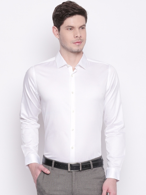 

RICHARD PARKER by Pantaloons Men White Slim Fit Solid Party Shirt