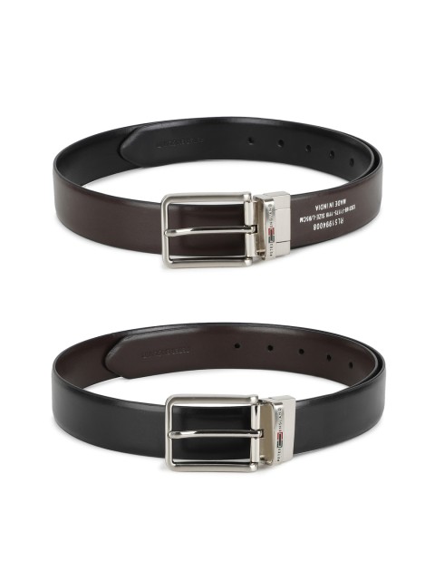 

Peter England Men Brown & Black Solid Reversible Leather Belt