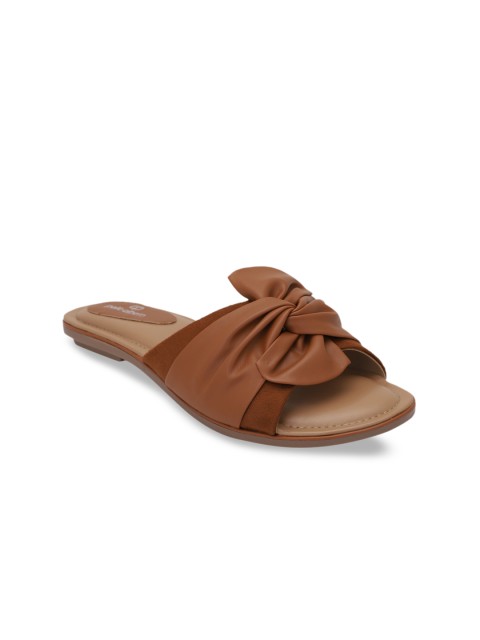 

pelle albero Women Brown Solid Open Toe Flats