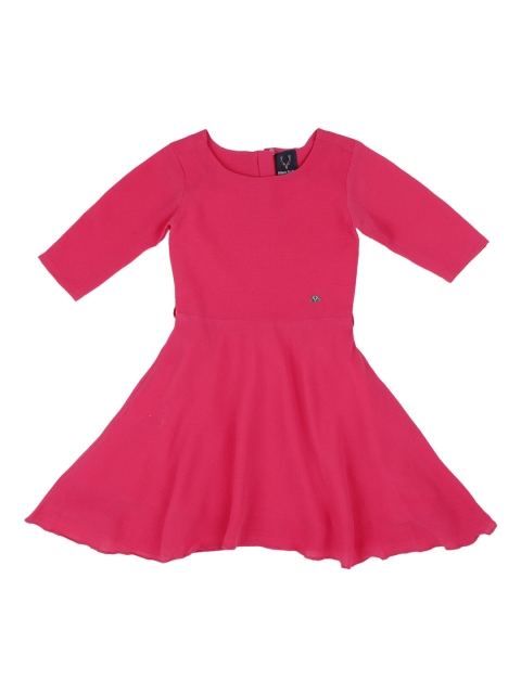 

Allen Solly Junior Girls Pink Solid Fit and Flare Dress