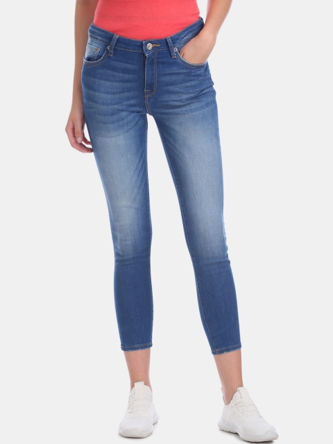 Aeropostale Women Blue Slim Fit Mid-Rise Clean Look Stretchable Jeans