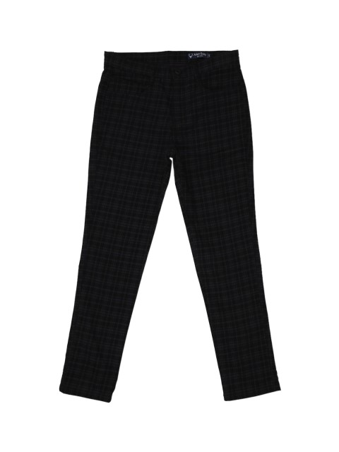

Allen Solly Junior Boys Black & Grey Regular Fit Checked Regular Trousers