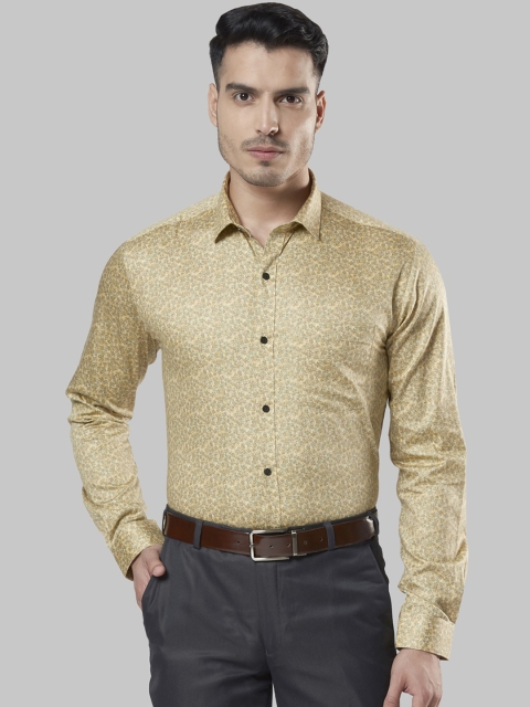 

Next Look Men Yellow Slim Fit Printed Formal Shirt