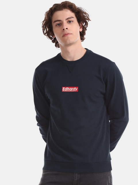 

Ed Hardy Men Navy Blue Solid Sweatshirt