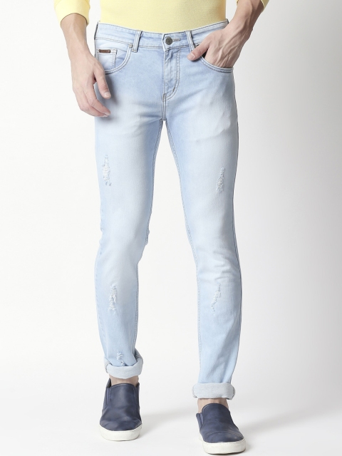 

BOLTS and BARRELS Men Blue Slim Fit Low-Rise Mildly Distressed Stretchable Jeans