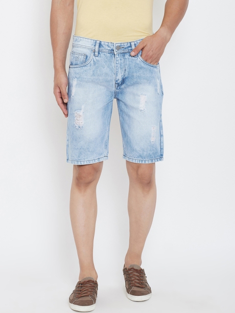 

KROSSSTITCH Men Blue Washed Regular Fit Denim Shorts