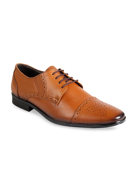 

Vardhra Men Tan Brown Solid Leather Formal Derbys