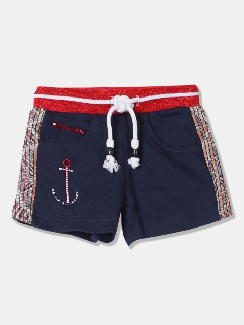 

Cherokee Girls Blue Solid Regular Fit Regular Shorts