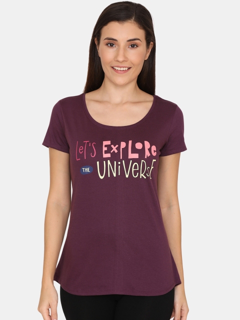 

Zivame Women Purple Printed Top