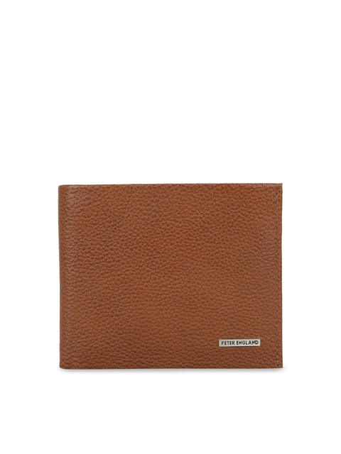 

Peter England Men Brown Textured Leather Two Fold Wallet