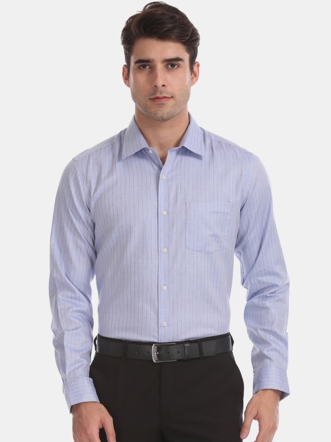 

Arrow Men Blue & Black Slim Fit Striped Formal Shirt