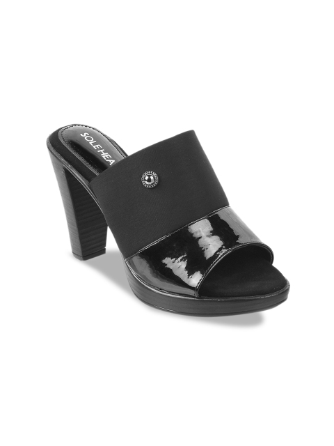 

SOLE HEAD Women Black Solid Heels