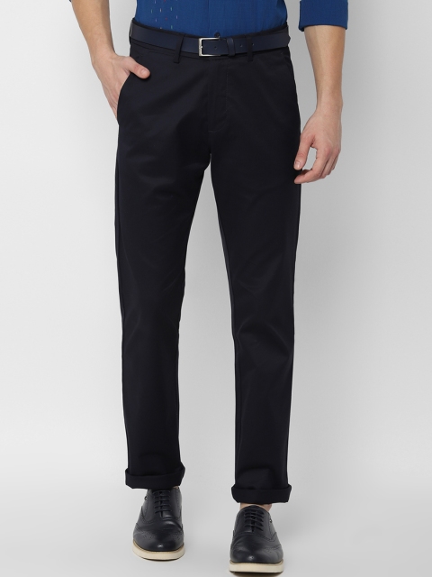 

Allen Solly Men Navy Blue Regular Fit Solid Regular Trousers