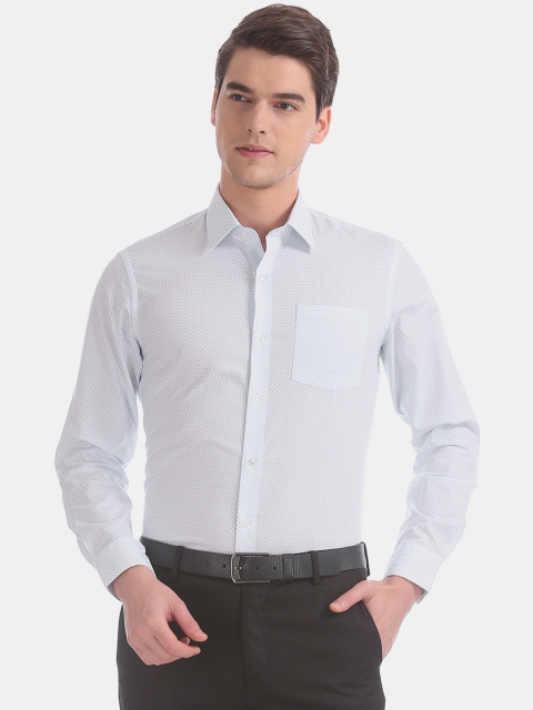 

Arrow Men White Slim Fit Printed Formal Shirt