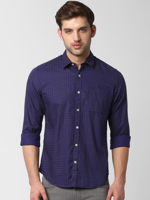 

Peter England Casuals Men Navy Blue Slim Fit Printed Casual Shirt