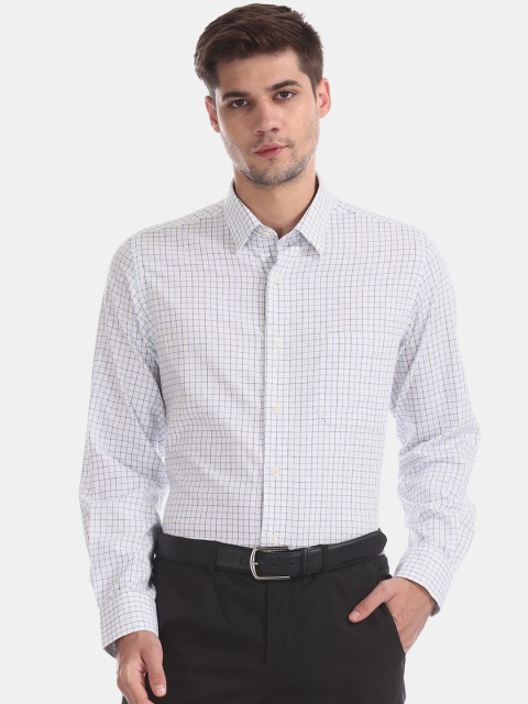 

Arrow Men White Regular Fit Checked Formal Shirt