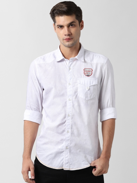 

Peter England Casuals Men White Slim Fit Solid Casual Shirt