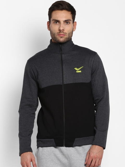 

Yuuki Men Grey & Black Colourblocked Sweatshirt