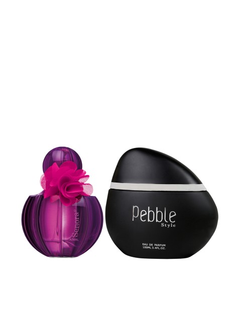 

Ajmal Unisex Set Of 2 Senora 75ml & Maryaj PebbleStyle 100ml Perfume Scent for Skin, Purple