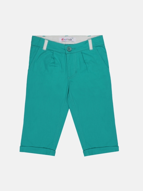 

First Kick Girls Green Straight Fit Solid Regular Trousers