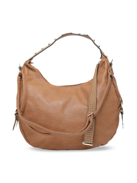 

DIVA WALK Brown Solid Leather Hobo Bag