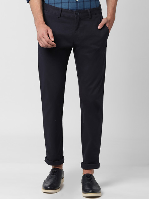 

Peter England Casuals Men Navy Blue Slim Fit Solid Regular Trousers