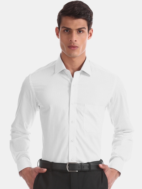 

Arrow Men White Regular Fit Striped Formal Shirt