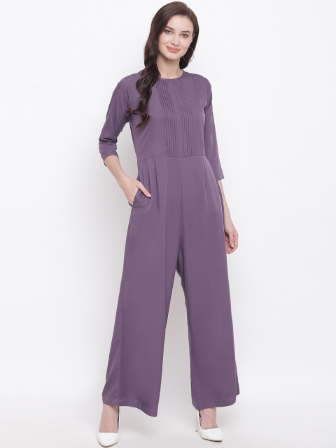 

FABNEST Women Purple Solid Basic Jumpsuit