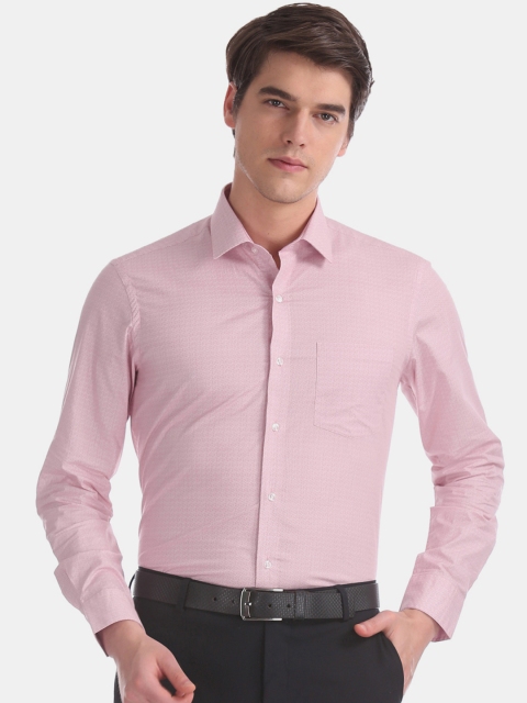 

Arrow Men Pink Slim Fit Self Design Formal Shirt