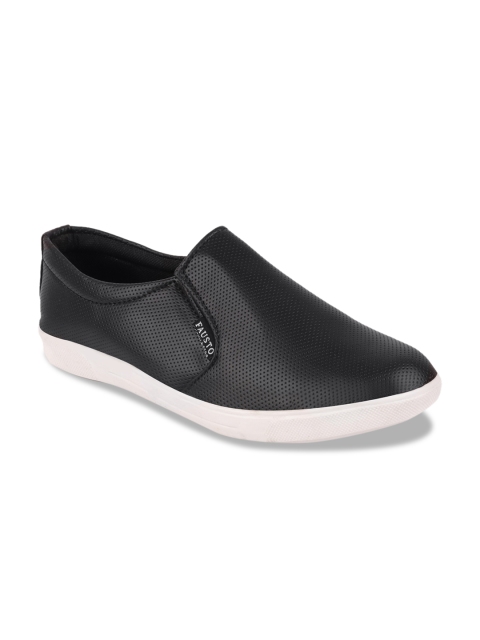 

FAUSTO Men Black Lightweight Slip-On Sneakers