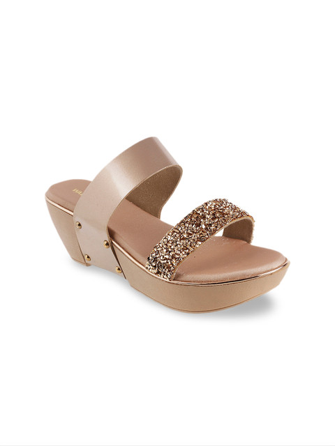 

WALKWAY Women Gold-Toned Embellished Heels