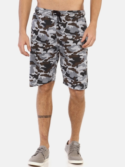 

Masculino Latino Men Brown & Grey Printed Regular Fit Regular Shorts