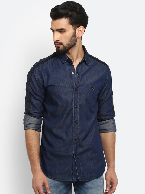 

Mufti Men Blue Slim Fit Solid Casual Shirt