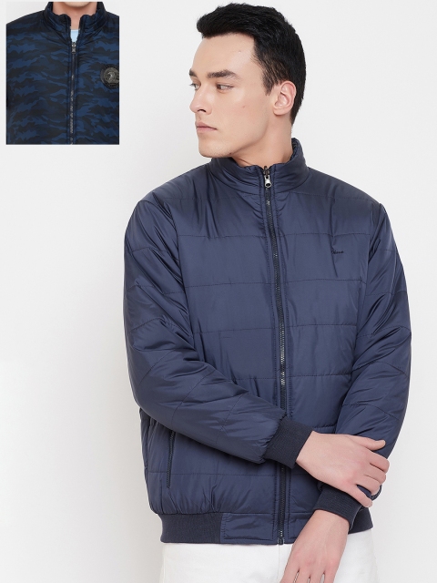 

Okane Men Navy Blue Solid Reversible Puffer Jacket