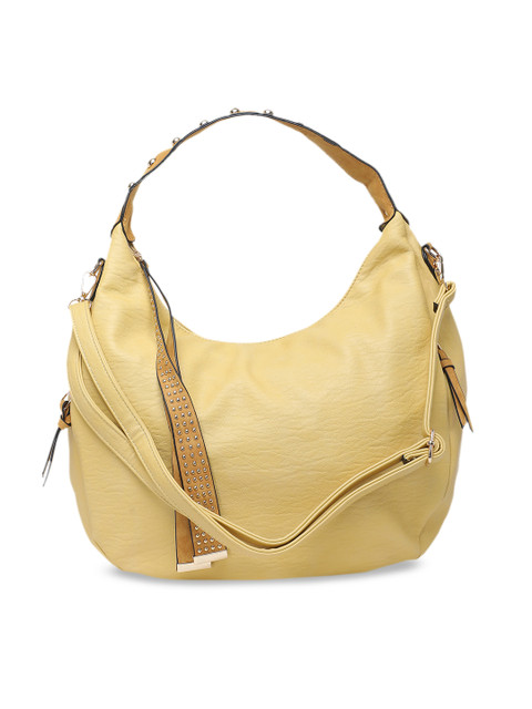 

DIVA WALK Yellow Solid Leather Hobo Bag