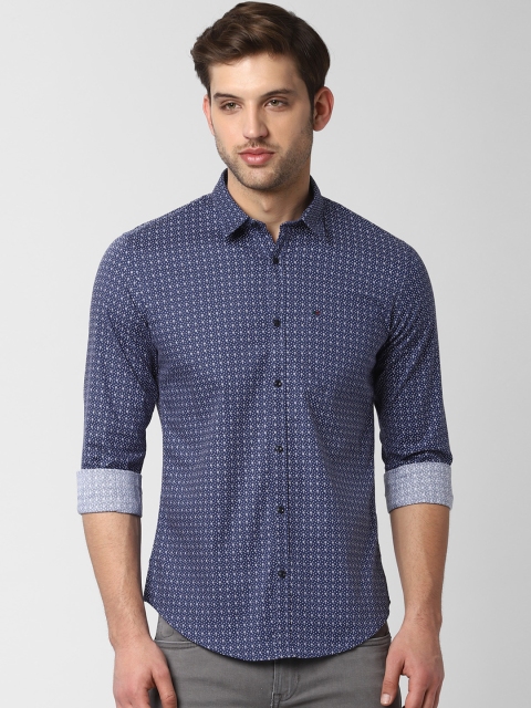 

Peter England Casuals Men Navy Blue Slim Fit Printed Casual Shirt