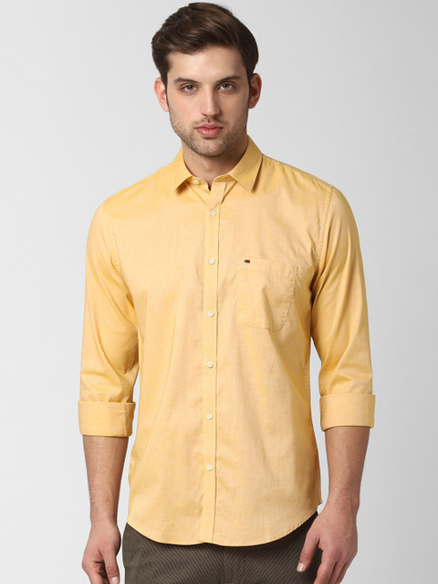 

Peter England Casuals Men Yellow Slim Fit Solid Casual Shirt